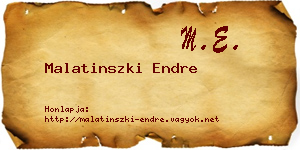 Malatinszki Endre névjegykártya