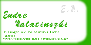 endre malatinszki business card